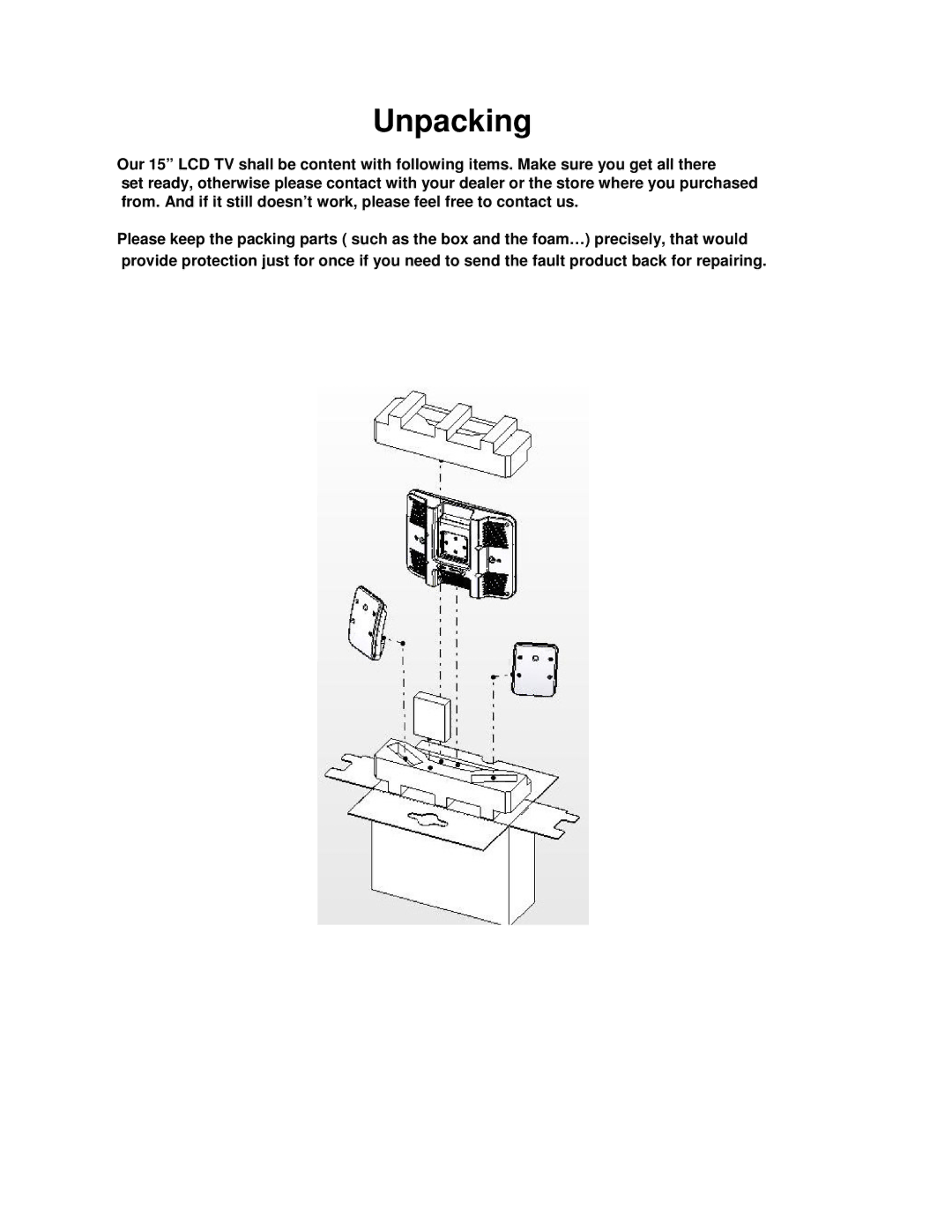 Smooth Fitness GMTV15 user manual Unpacking 