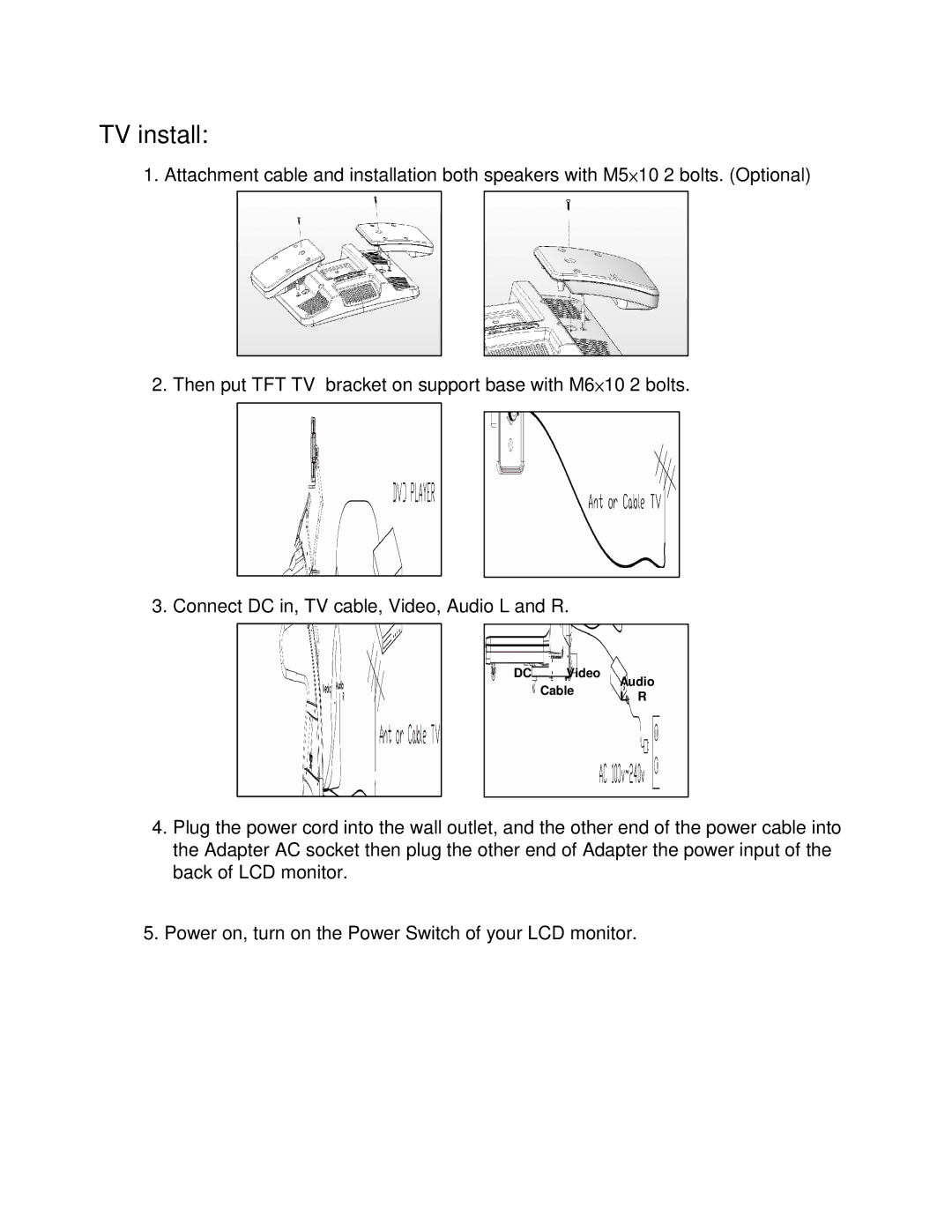 Smooth Fitness GMTV15 user manual TV install 