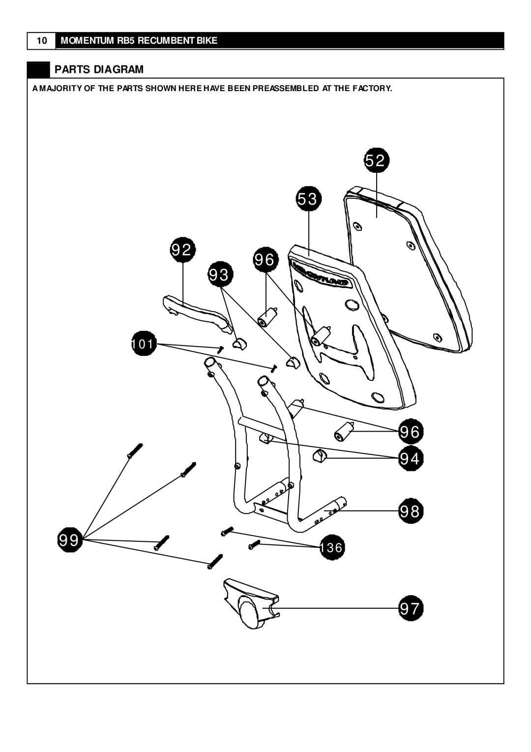 Smooth Fitness RB5 user manual 101 136 