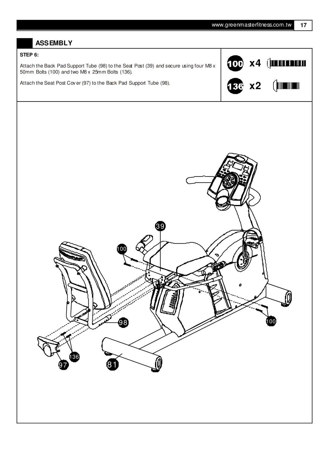 Smooth Fitness RB5 user manual 100 136 