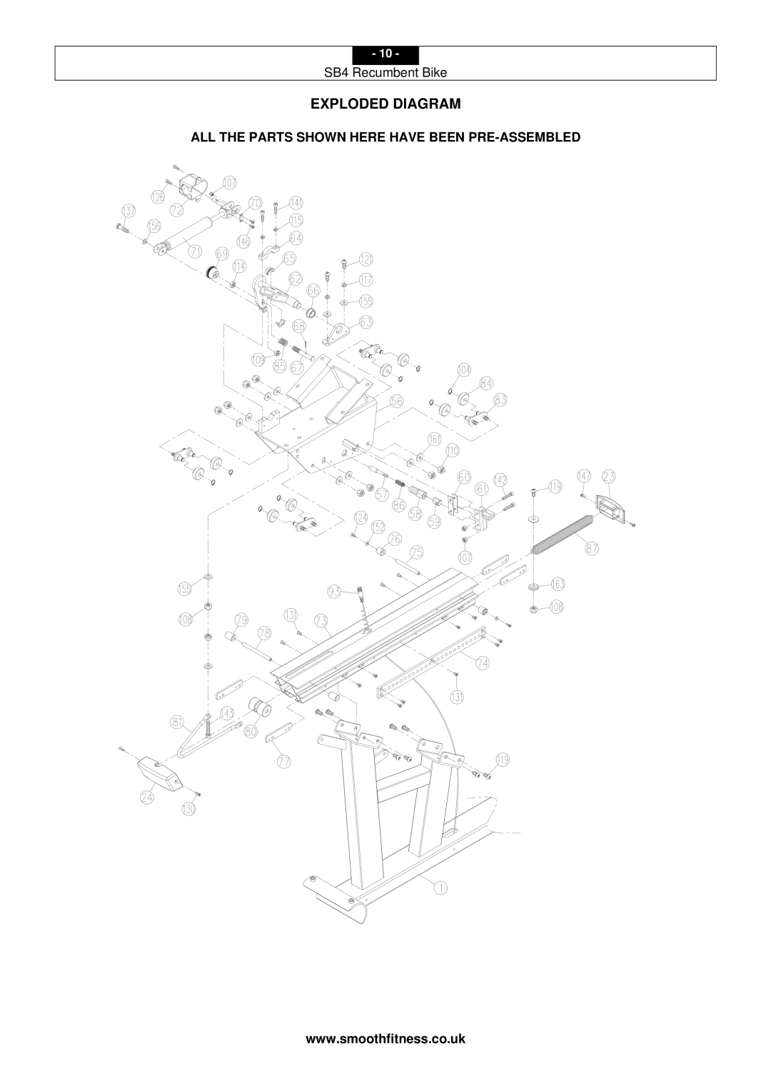 Smooth Fitness SB4 user manual Exploded Diagram 