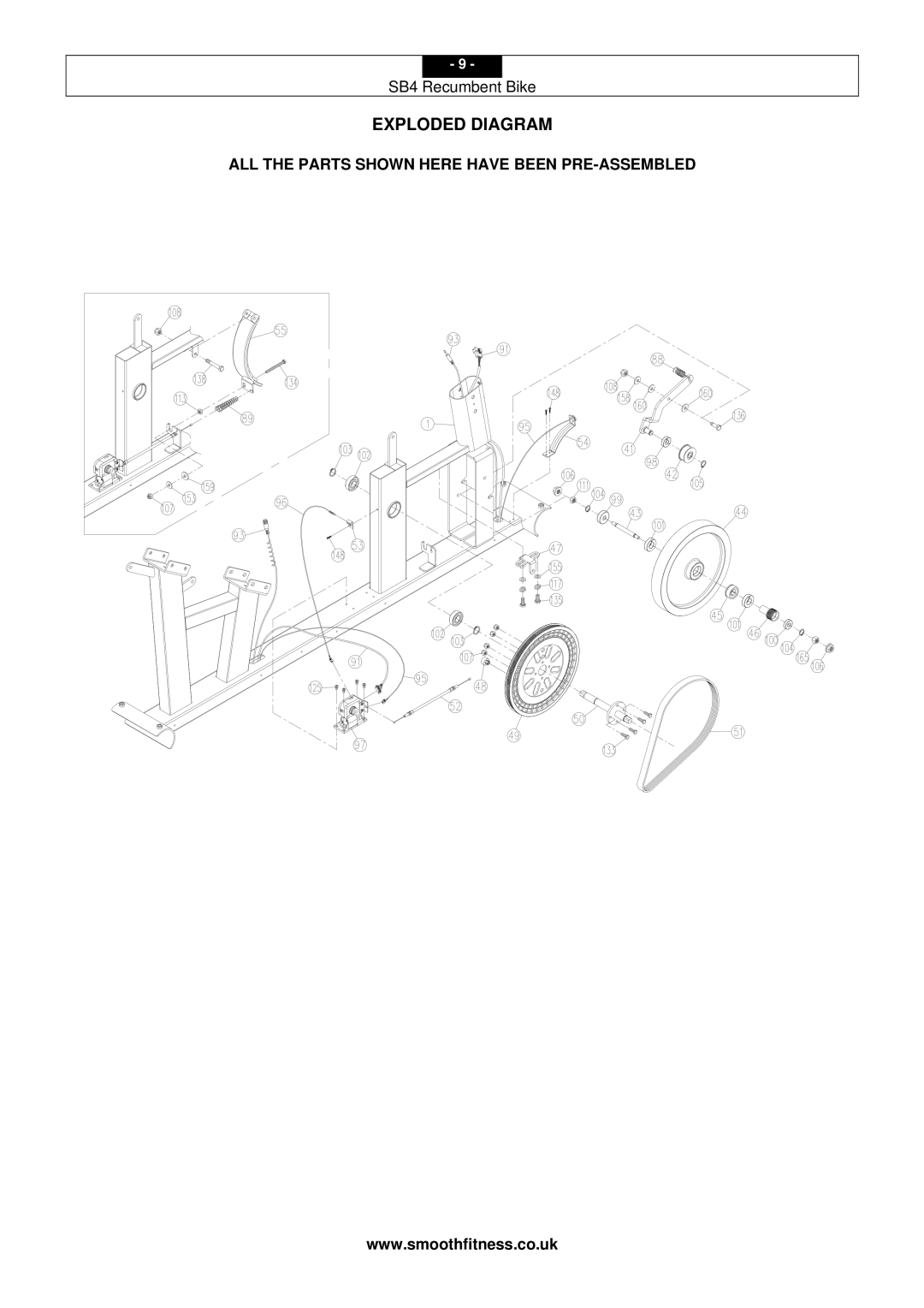 Smooth Fitness SB4 user manual Exploded Diagram 