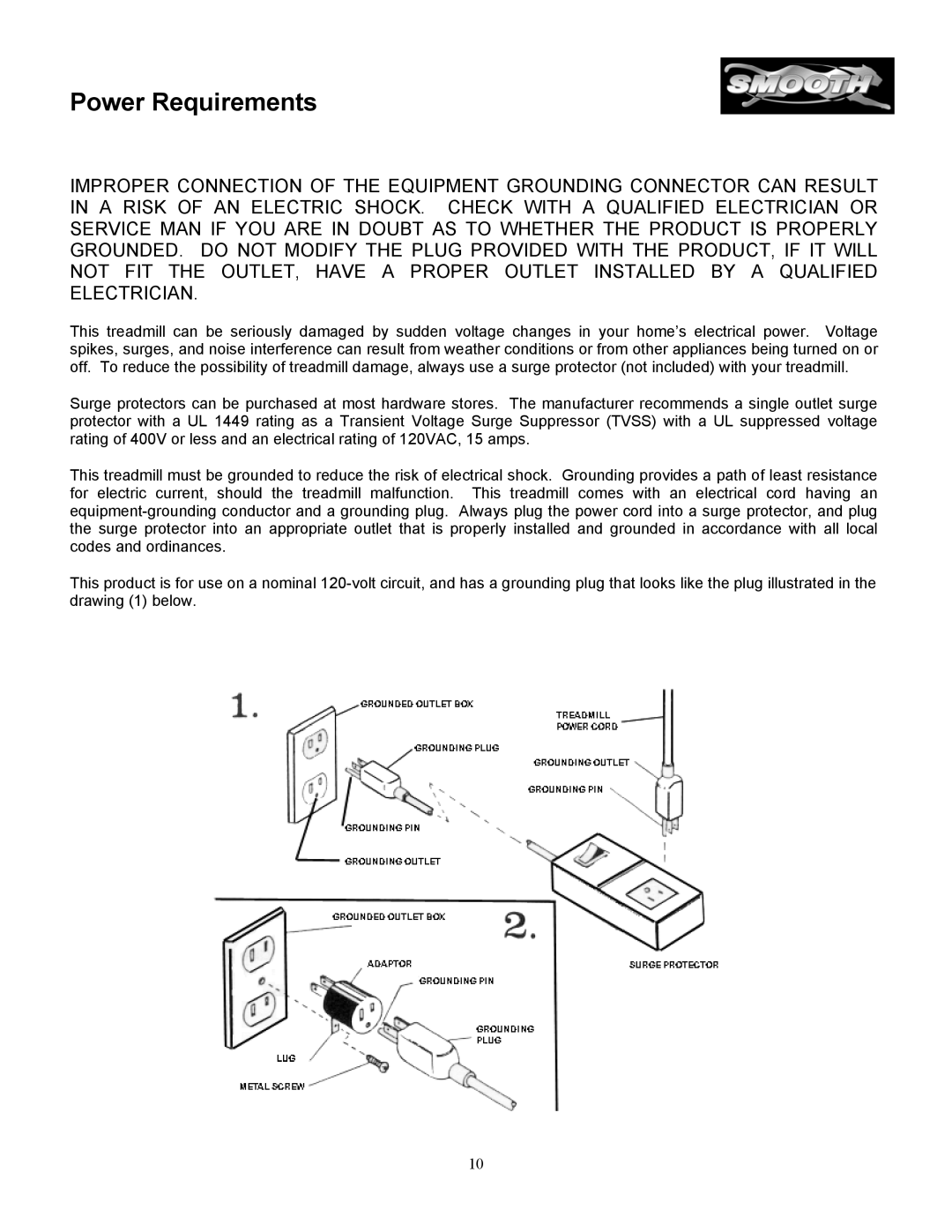 Smooth Fitness SM9.3HRAB, SM9.3P, SM9.3ST, SM9.3HRST, SM9.3AB owner manual Power Requirements 