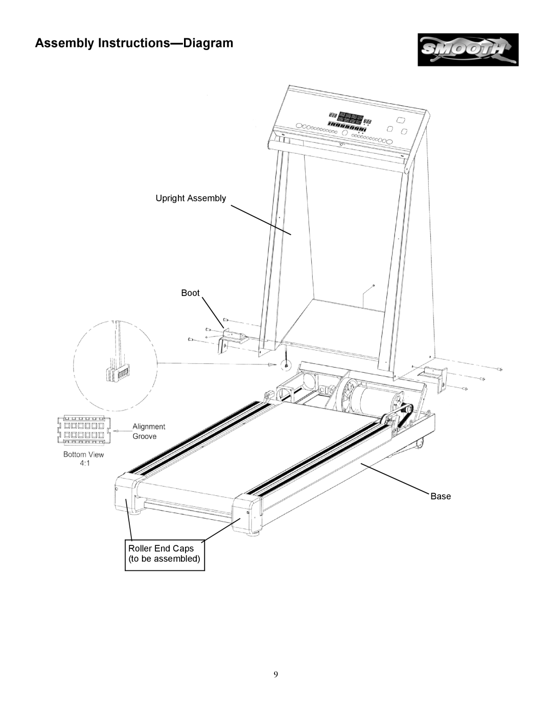 Smooth Fitness SM9.3AB, SM9.3P, SM9.3ST, SM9.3HRST, SM9.3HRAB owner manual Assembly Instructions-Diagram 