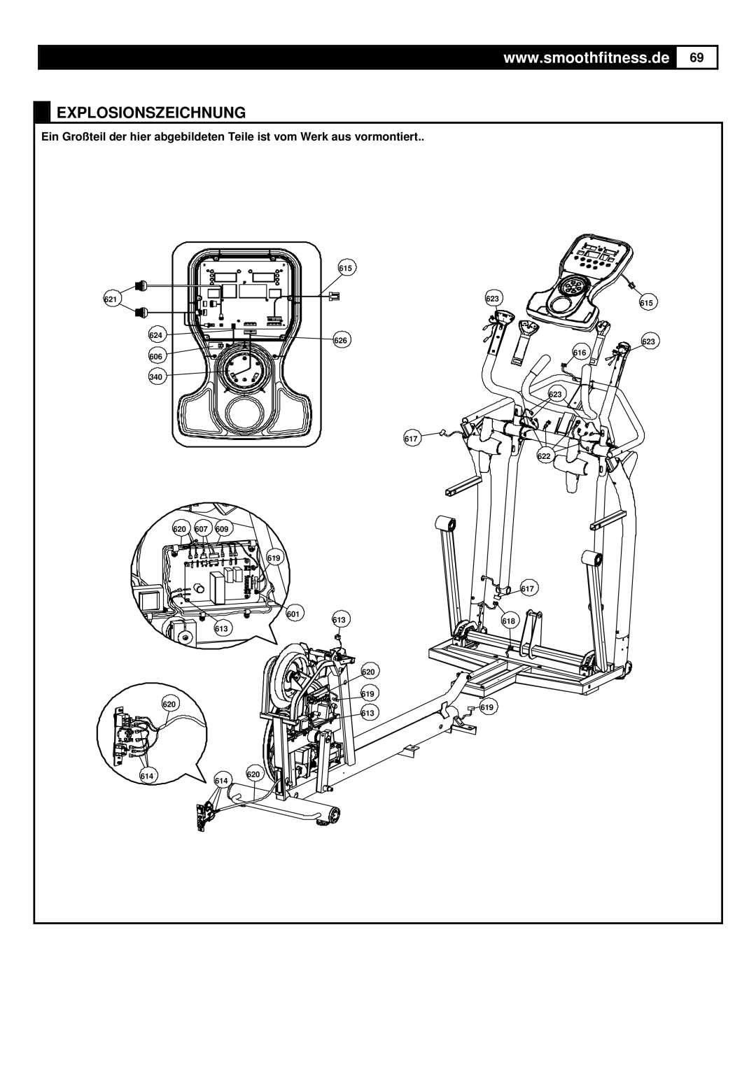 Smooth Fitness Smooth Agile Trainer user manual Explosionszeichnung 