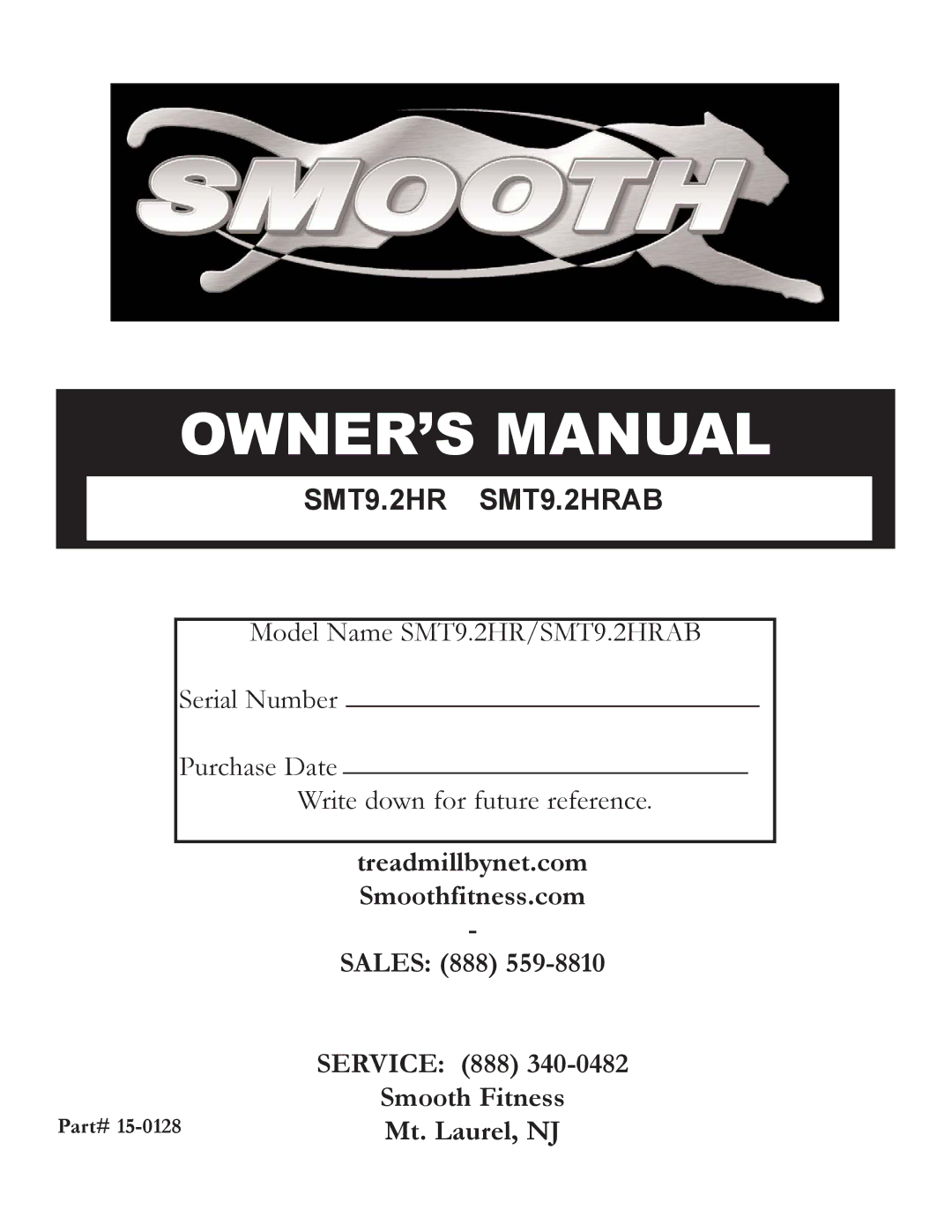 Smooth Fitness owner manual SMT9.2HR SMT9.2HRAB 