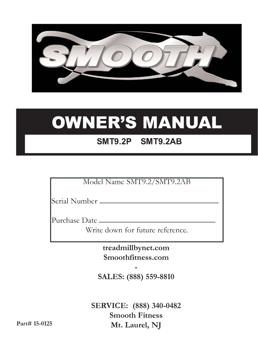 Smooth Fitness owner manual SMT9.2P SMT9.2AB 