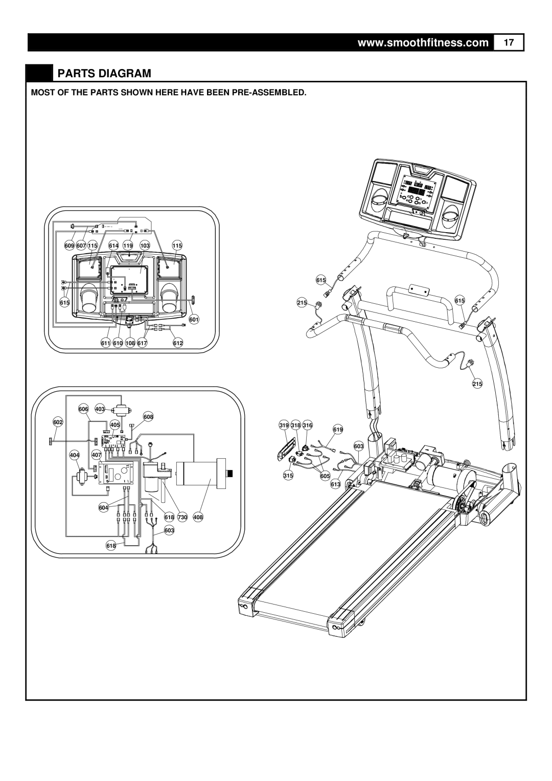 Smooth Fitness 6.45M Motorized Treadmill, ST-MNL-645-SMUS-1 user manual 603 