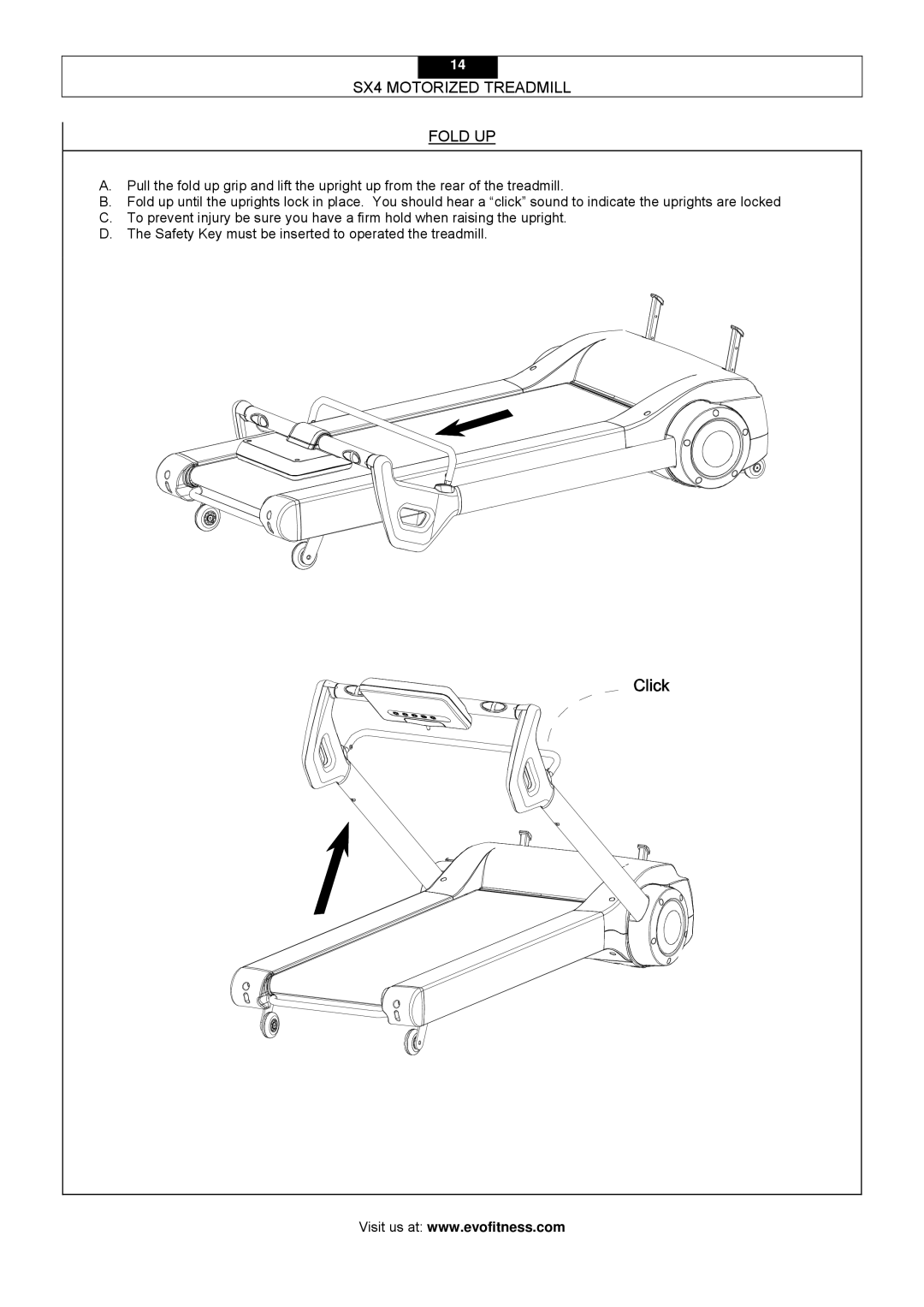 Smooth Fitness owner manual SX4 Motorized Treadmill Fold UP 