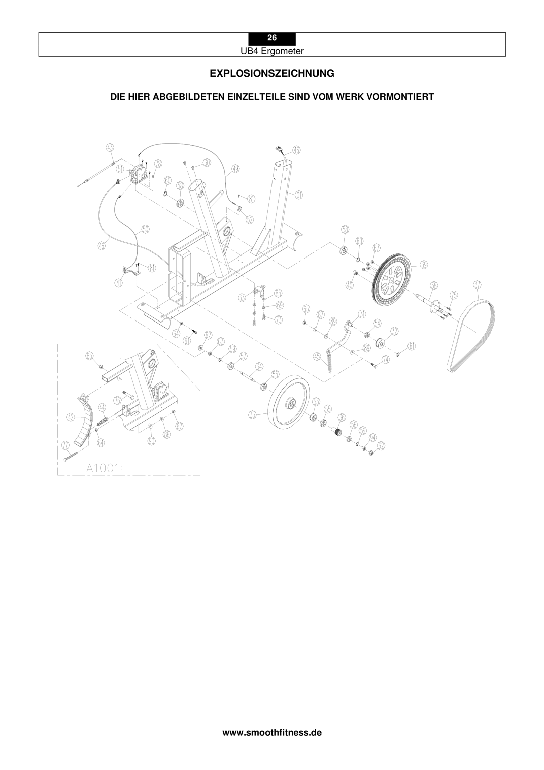 Smooth Fitness UB4 user manual Explosionszeichnung 