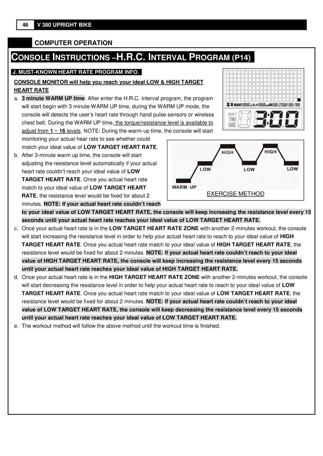 Smooth Fitness V380 user manual Heart Rate 