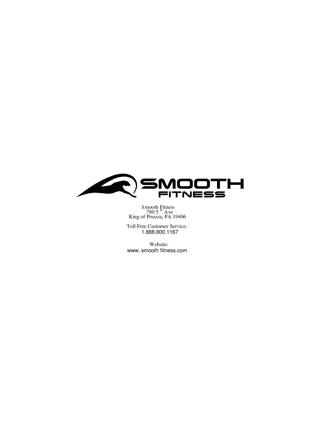 Smooth Fitness V380 user manual 888.800.1167 