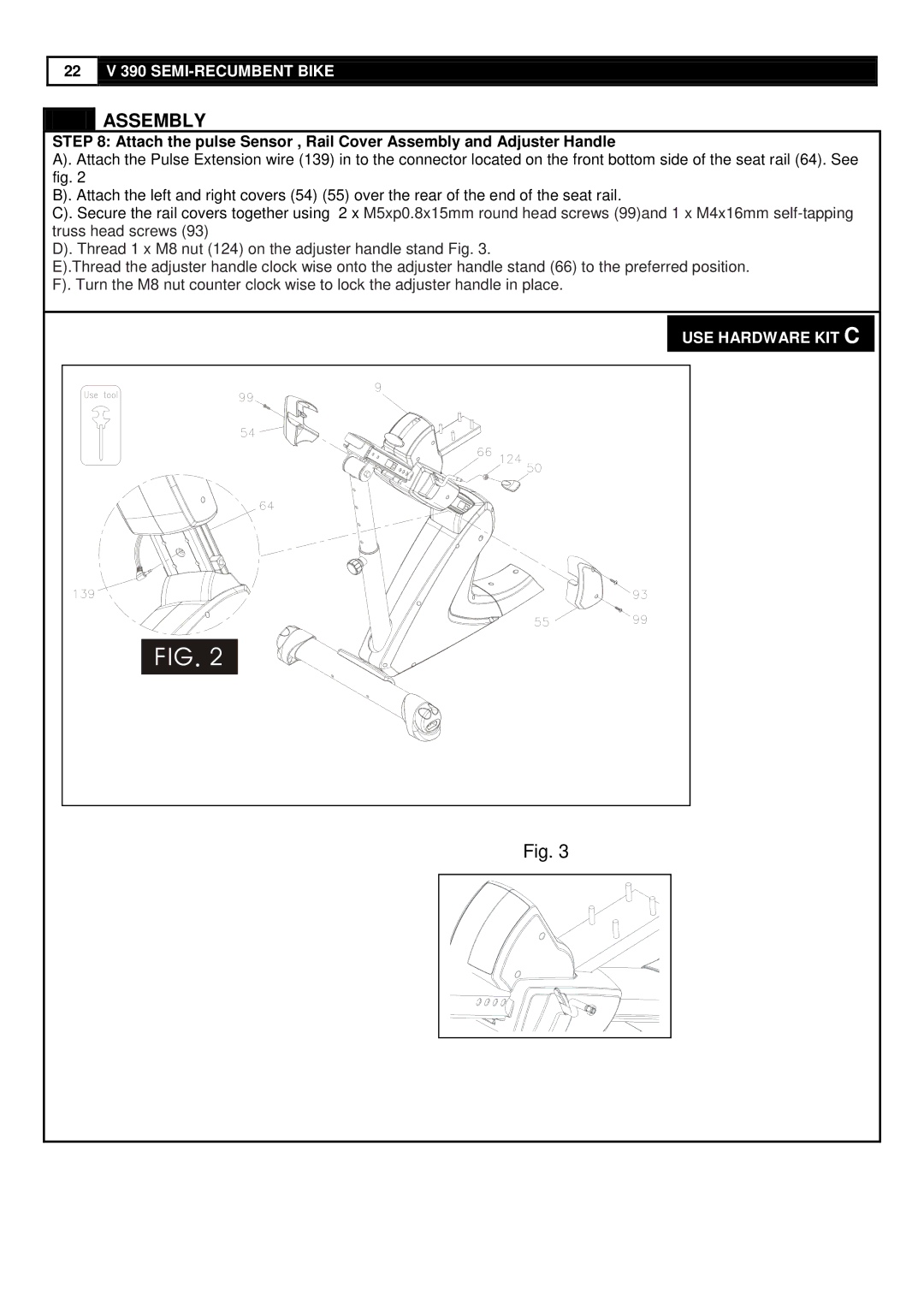 Smooth Fitness V390 user manual Assembly 