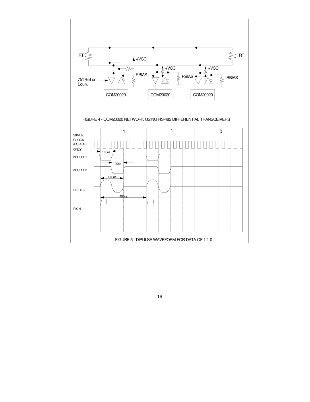 SMSC manual COM20020 Network Using RS-485 Differential Transceivers 