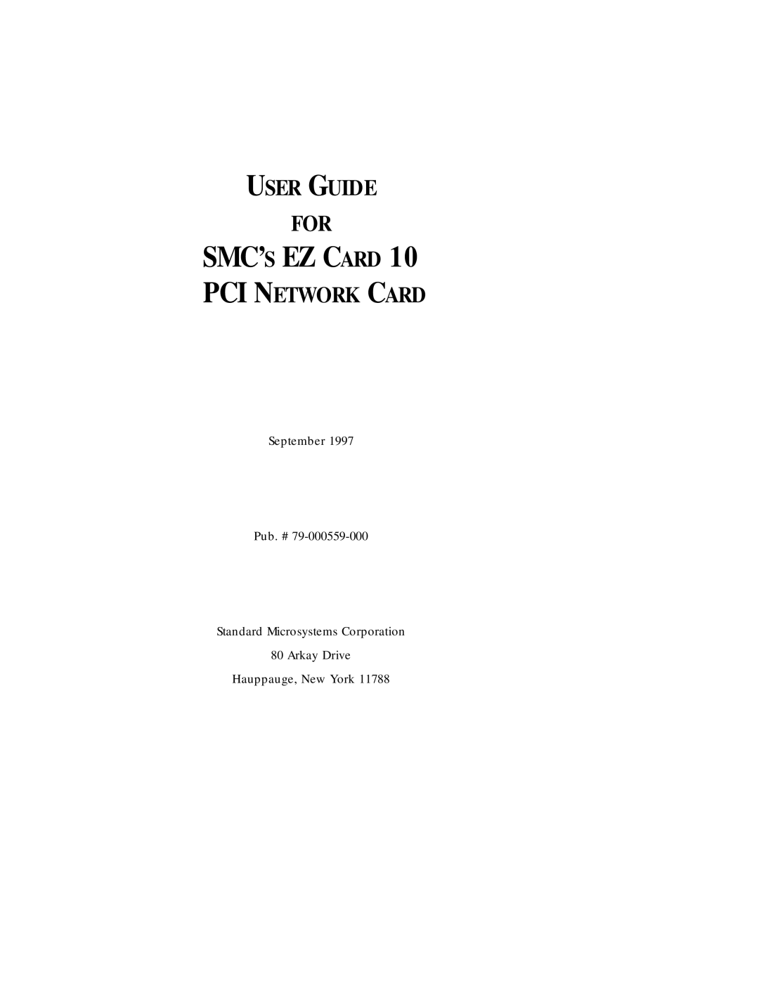 SMSC EZ Card 10 manual SMC’S EZ Card 