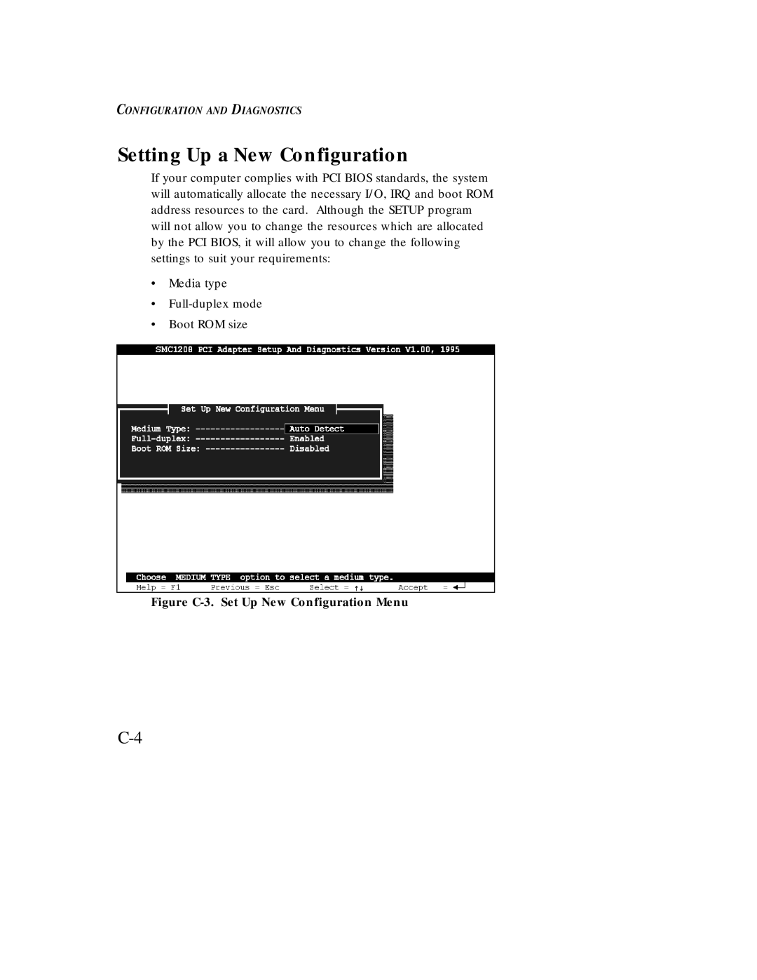 SMSC EZ Card 10 manual Setting Up a New Configuration, Figure C-3. Set Up New Configuration Menu 