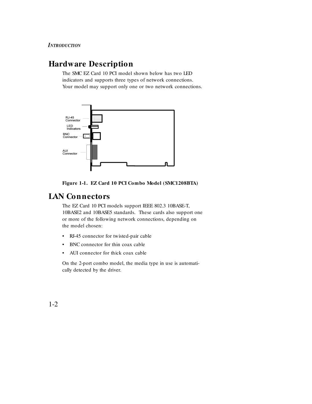 SMSC EZ Card 10 manual Hardware Description, LAN Connectors 