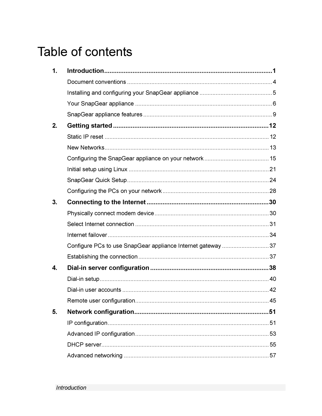 SnapGear 1.7.8 manual Table of contents 