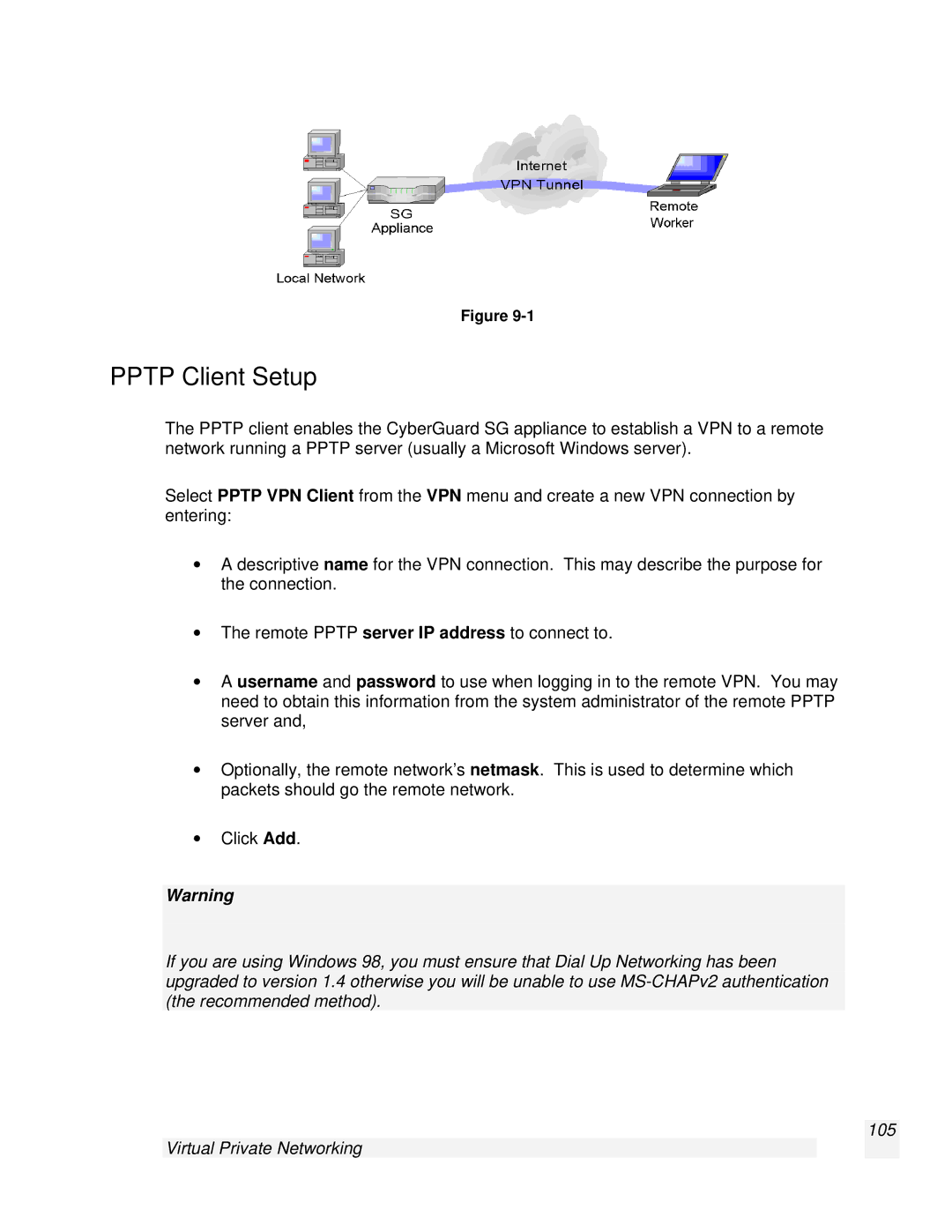 SnapGear 2.0.1 user manual Pptp Client Setup 