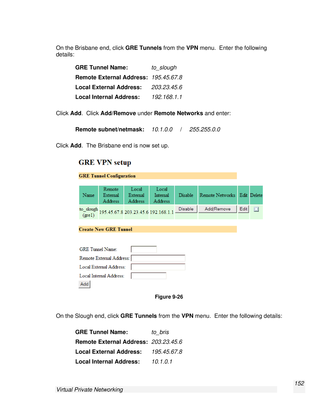 SnapGear 2.0.1 user manual Remote subnet/netmask 10.1.0.0 