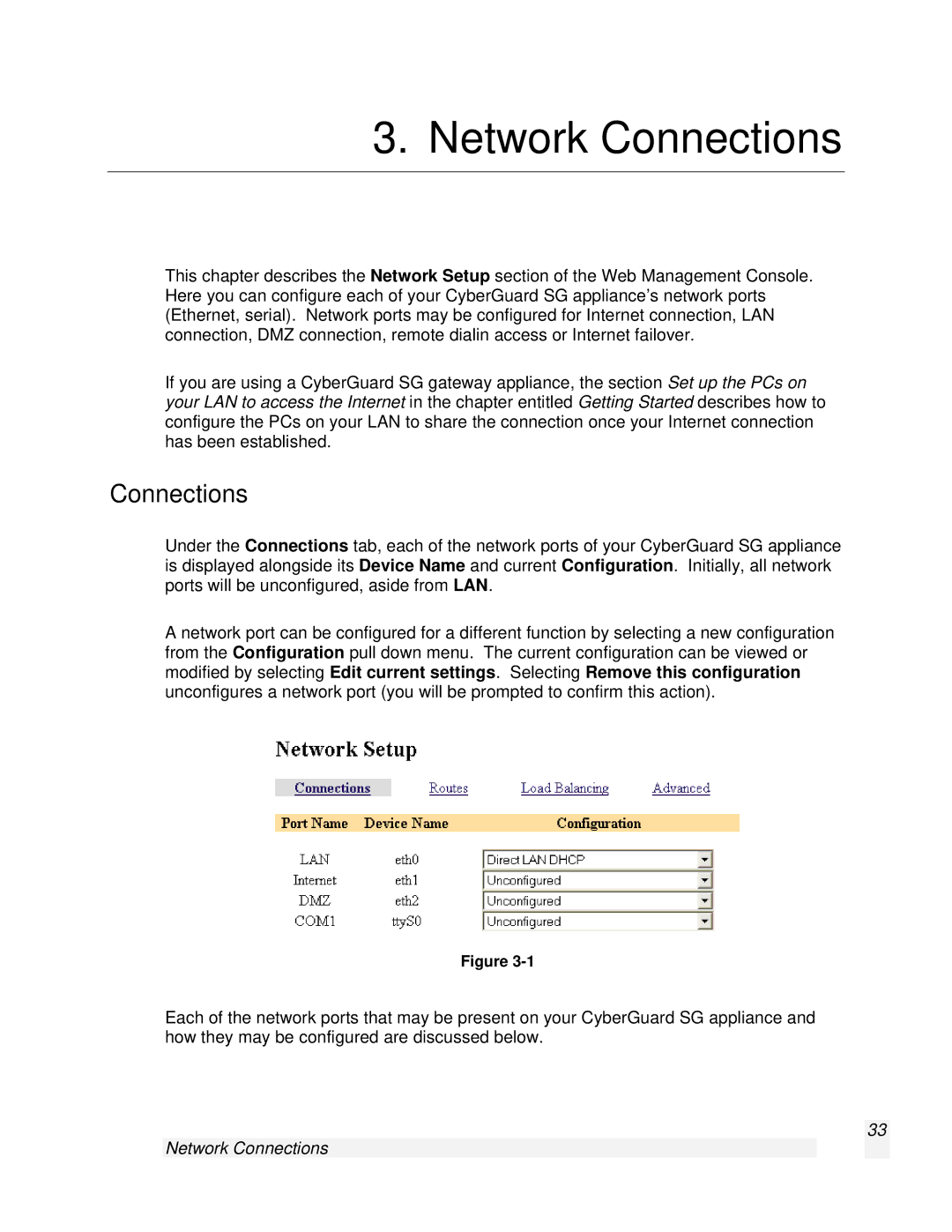 SnapGear 2.0.1 user manual Network Connections 