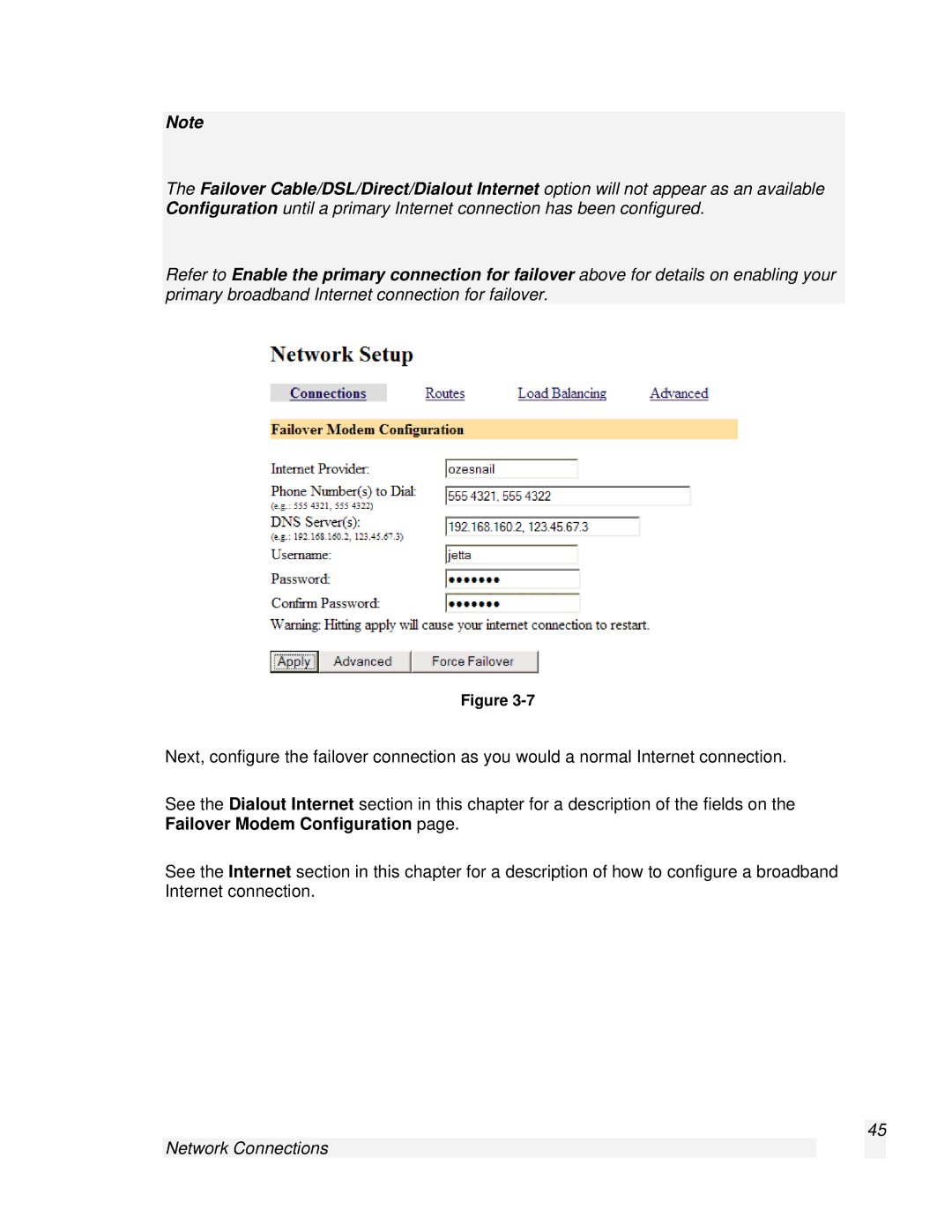 SnapGear 2.0.1 user manual Network Connections 