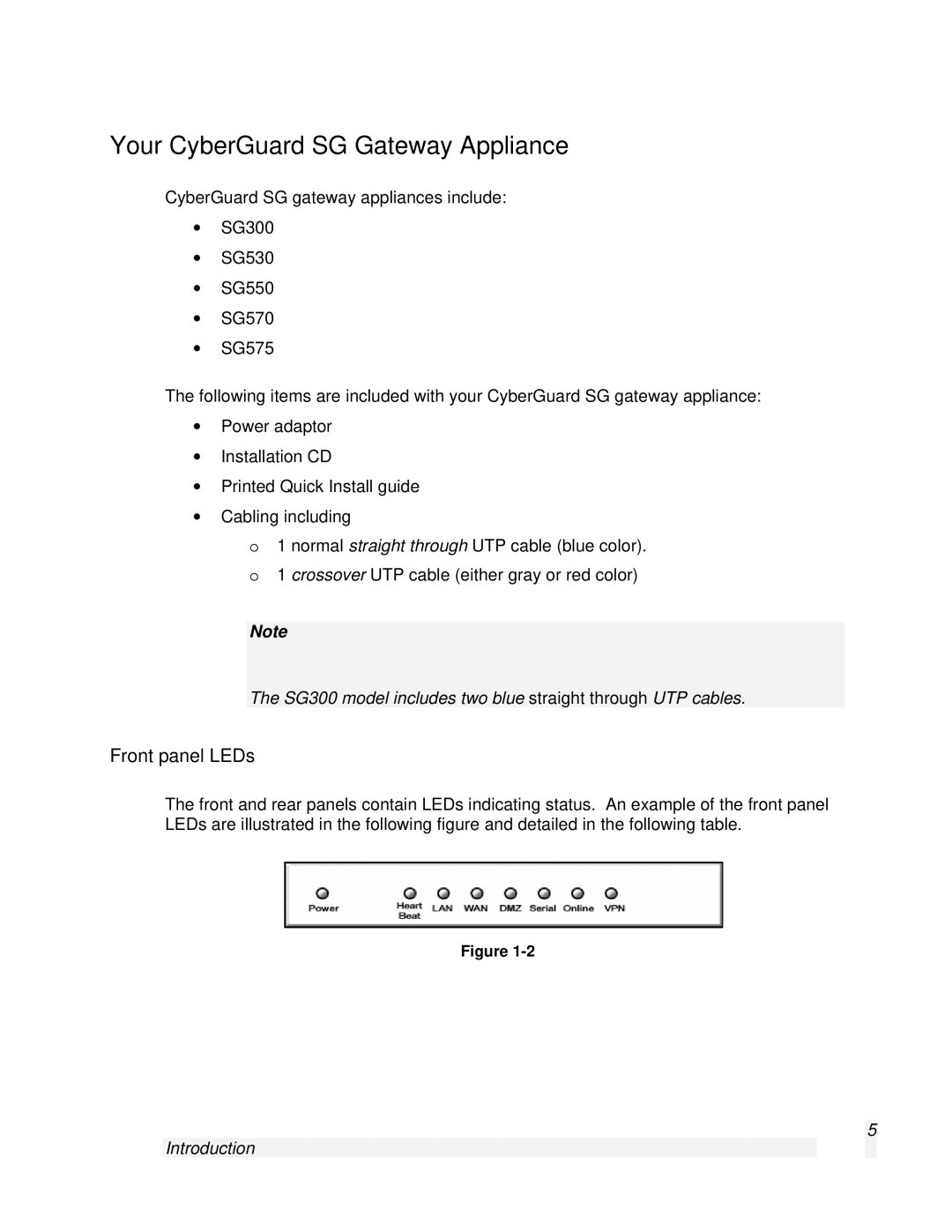 SnapGear 2.0.1 user manual Your CyberGuard SG Gateway Appliance, Front panel LEDs 