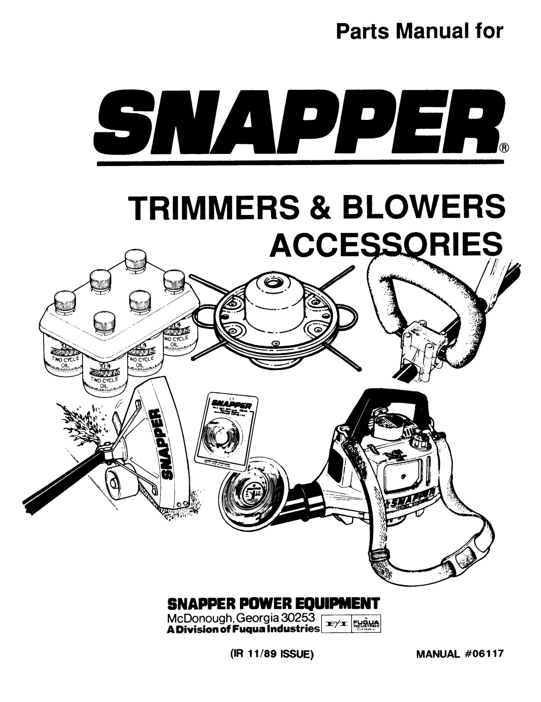 Snapper 06117 manual 