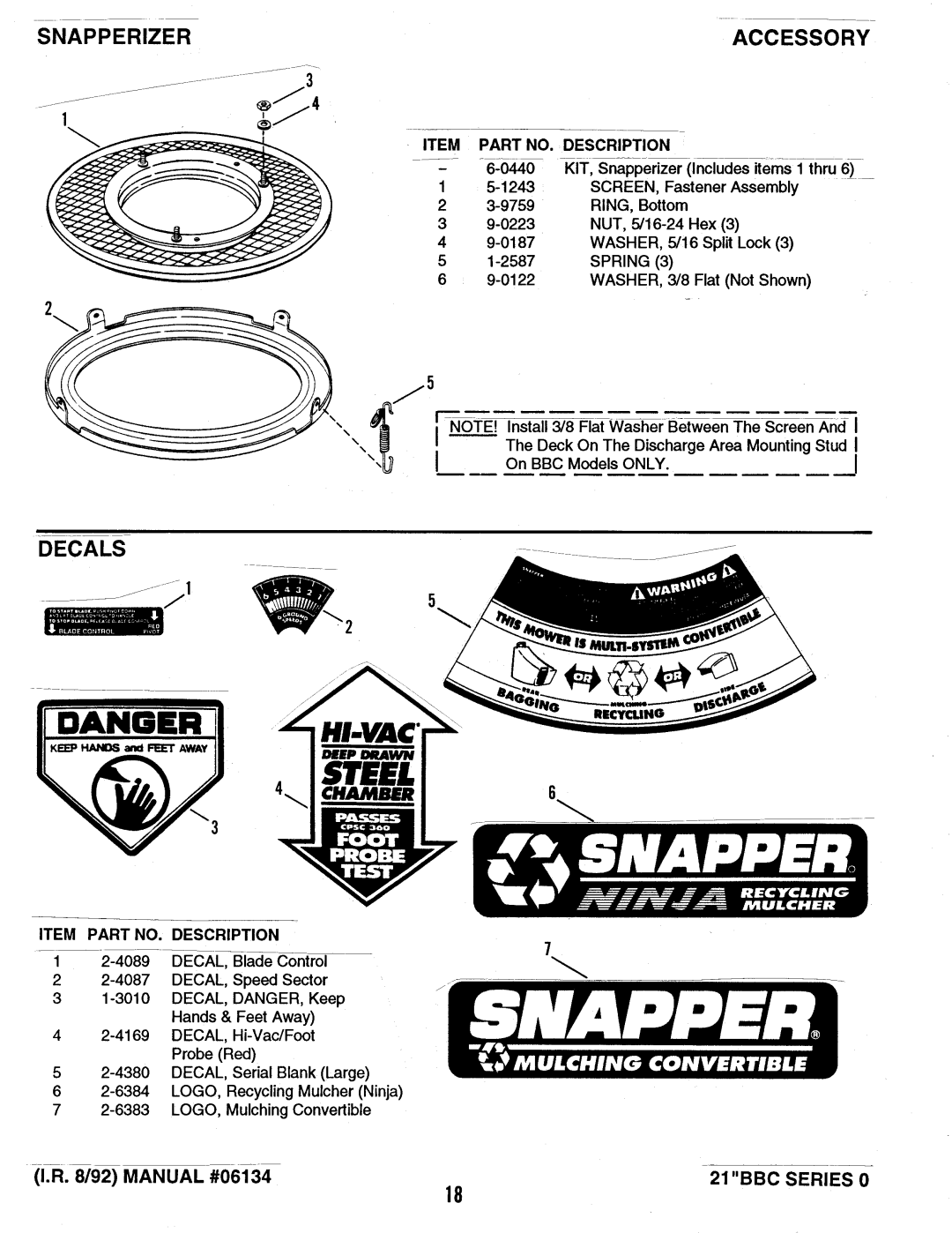 Snapper 06134 manual 