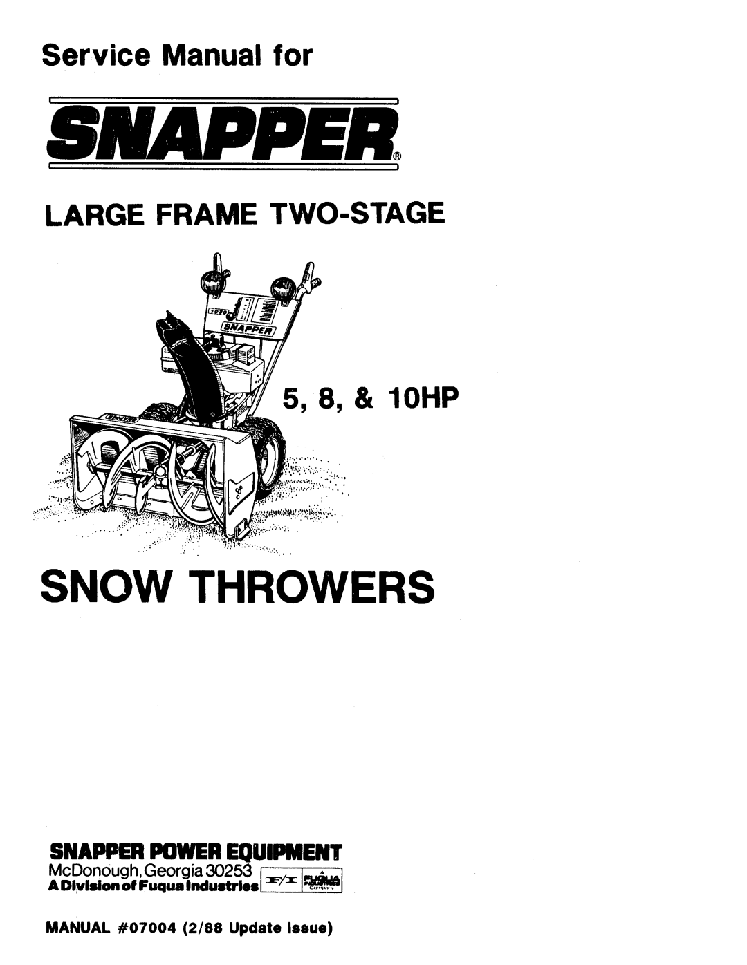 Snapper 07004 manual 