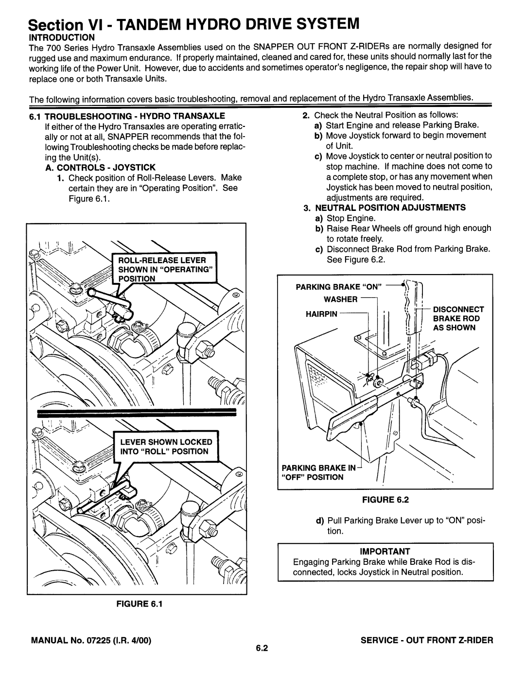 Snapper 07225 manual 