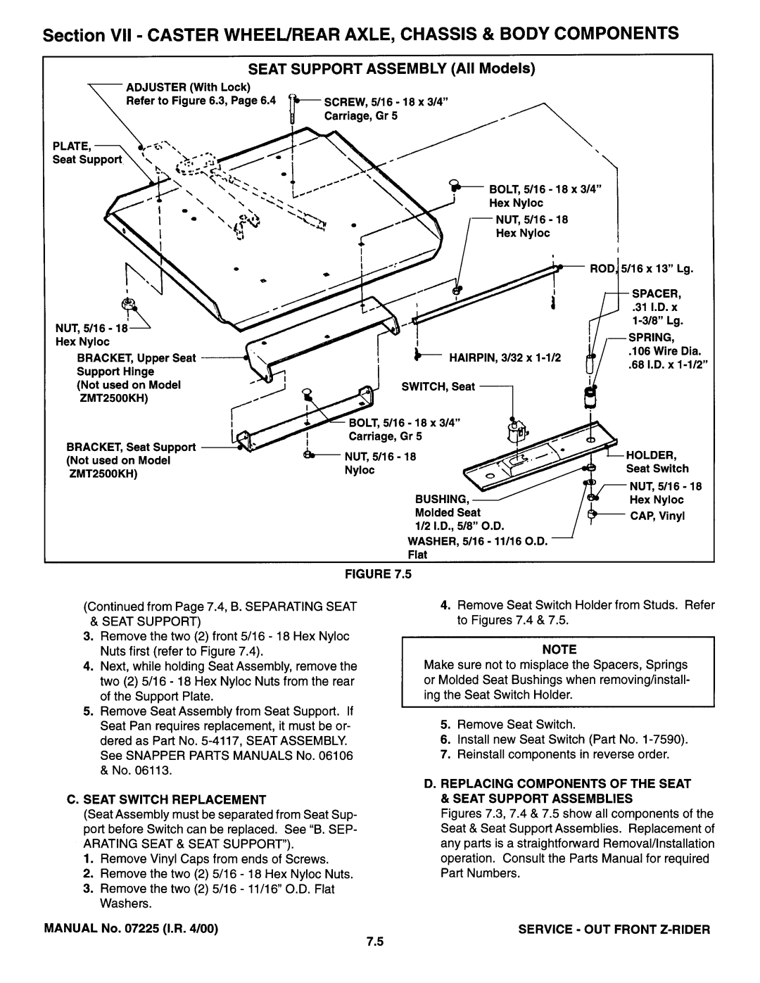 Snapper 07225 manual 