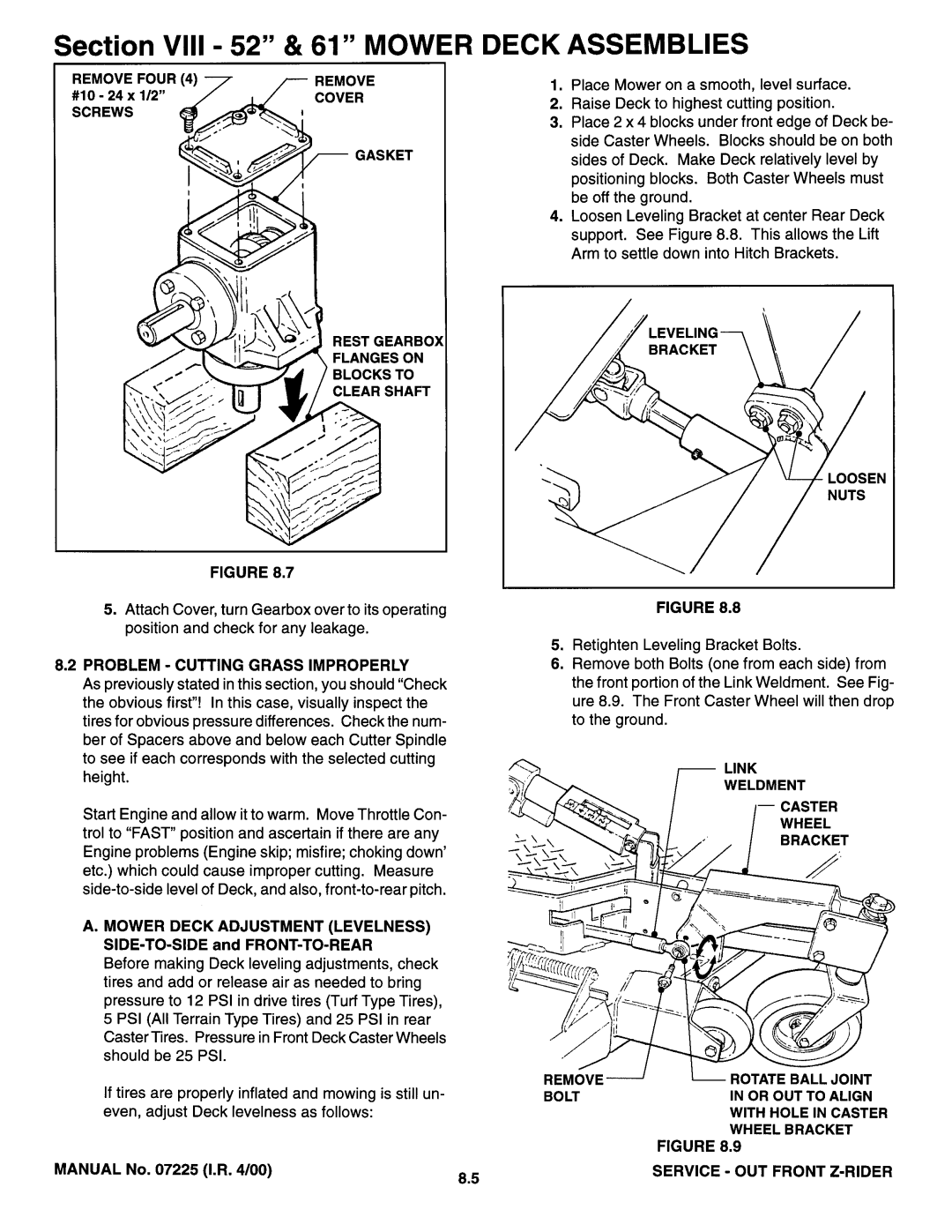 Snapper 07225 manual 