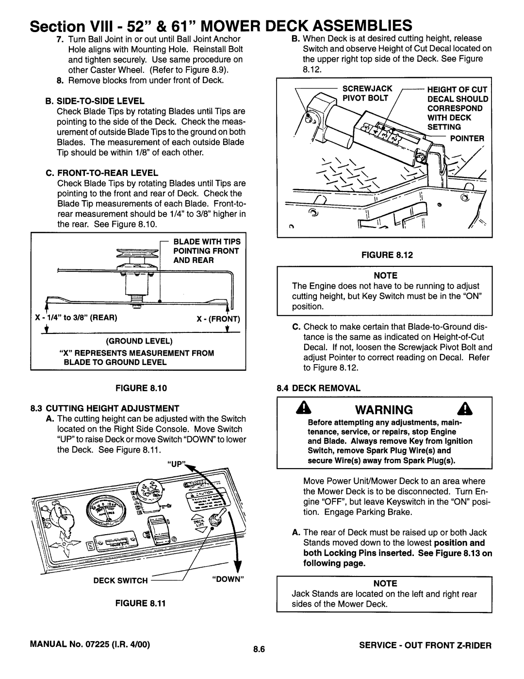 Snapper 07225 manual 