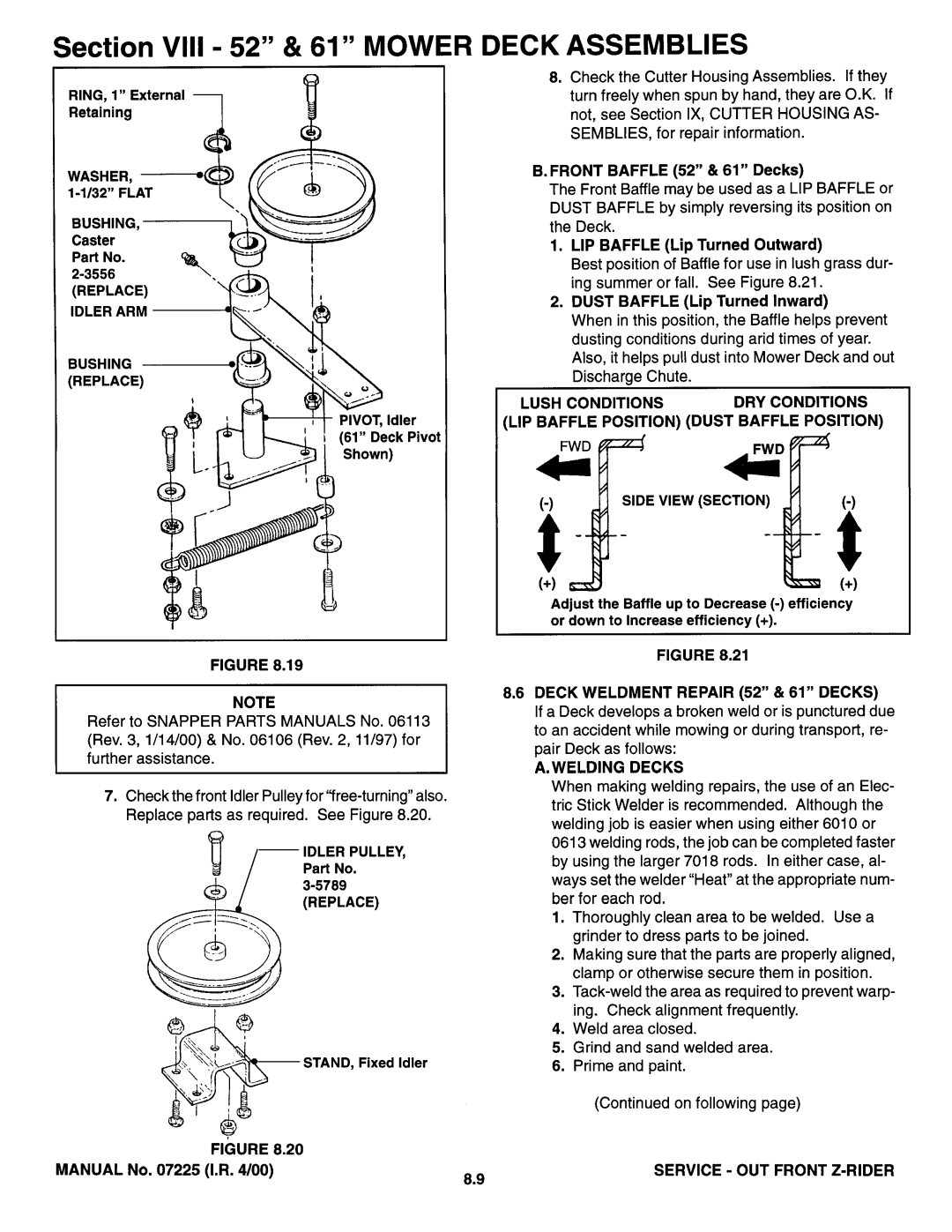 Snapper 07225 manual 