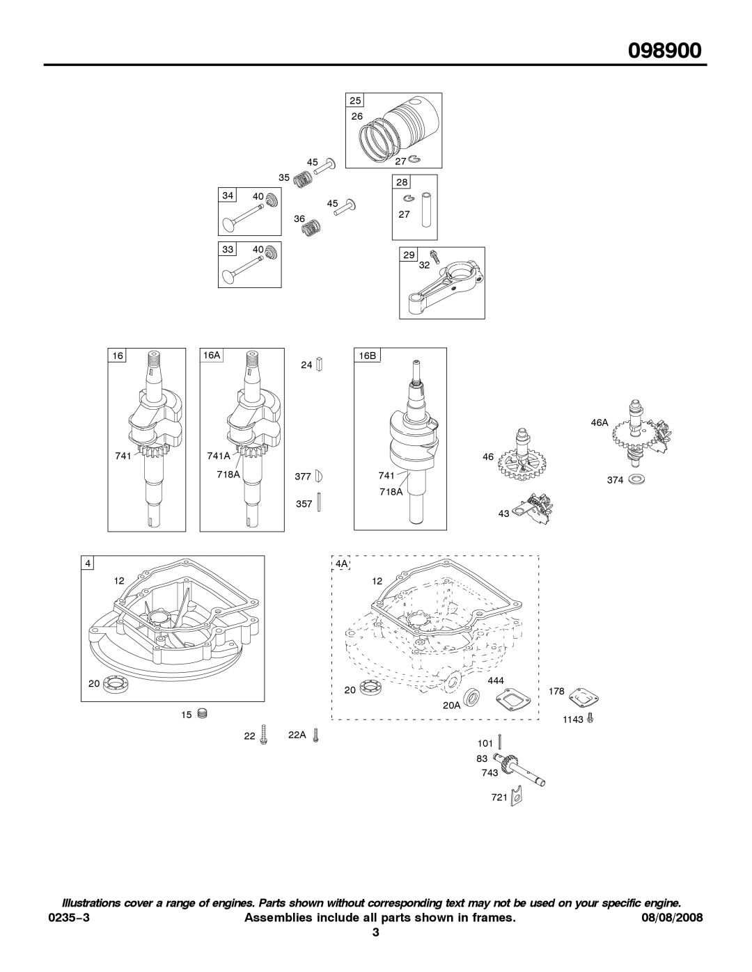 Snapper 098900 service manual 16A 