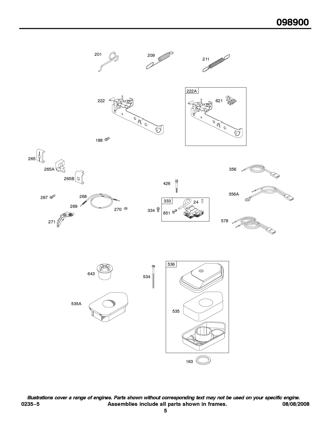 Snapper 098900 service manual 621 