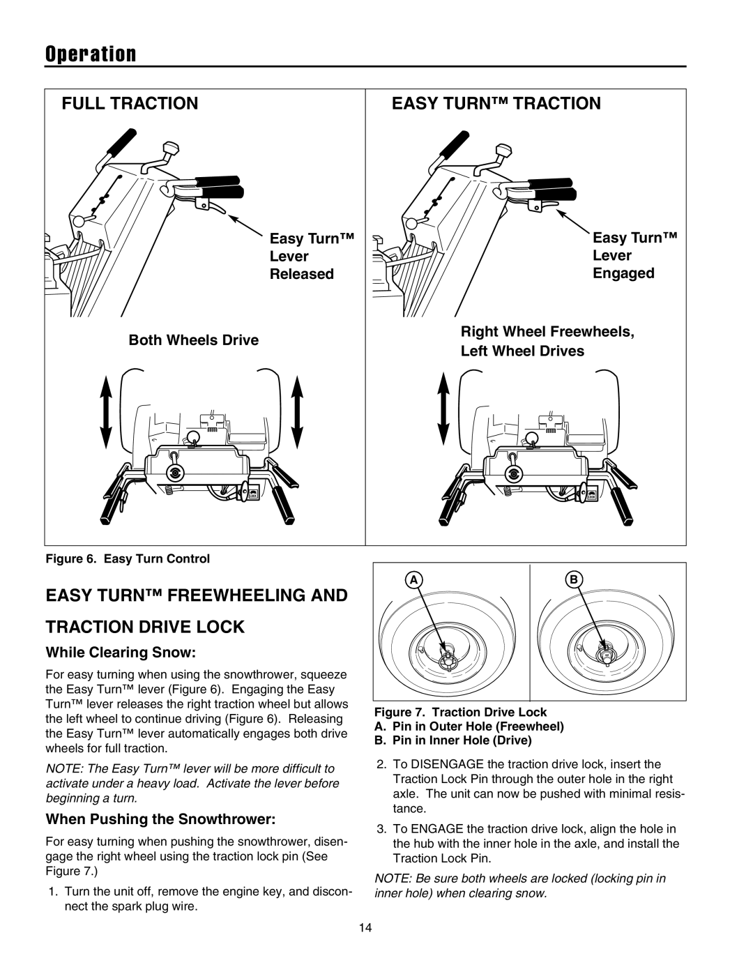 Snapper 10524, 11528, 1332, 13388, 13388 Full Traction Easy Turn Traction, Easy Turn Freewheeling Traction Drive Lock 