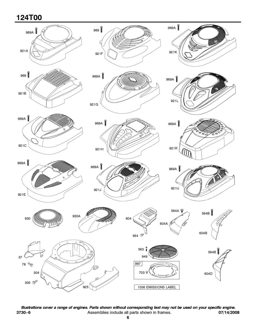 Snapper 124T00 service manual 969 