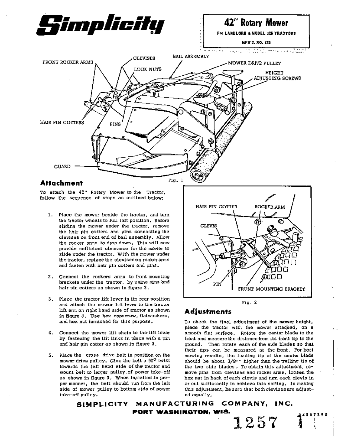 Snapper 1257 manual 