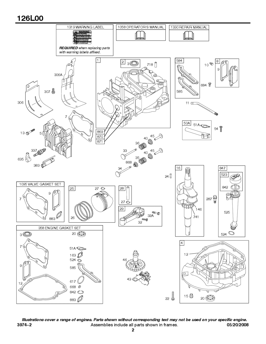 Snapper 126L00 service manual OPERATOR’S Manual 1330 Repair Manual 