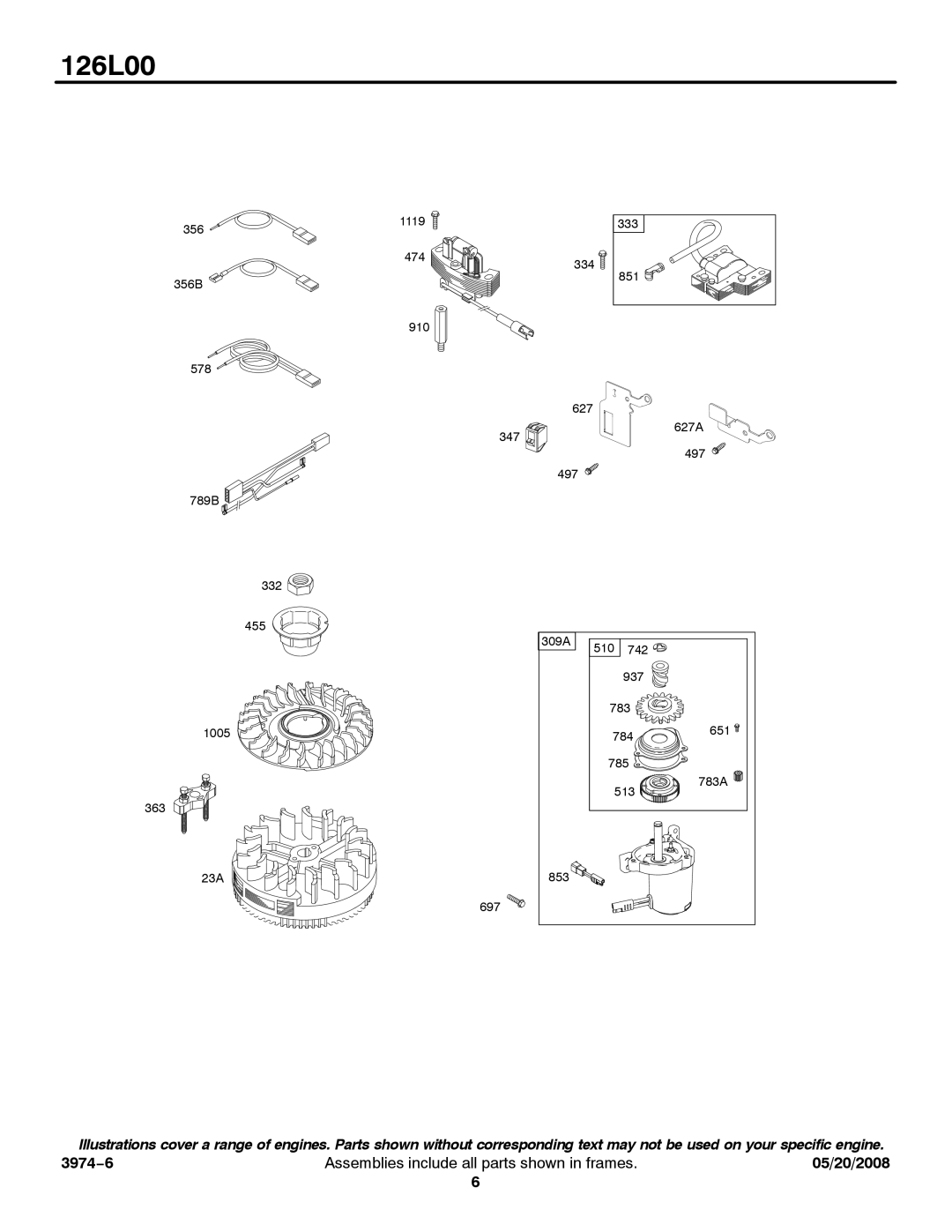 Snapper 126L00 service manual 356 1119 474 356B 910 578 333 334 