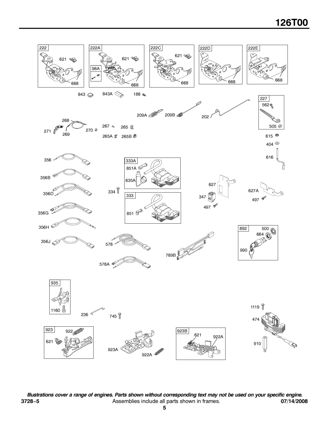 Snapper 126T00 service manual 616 