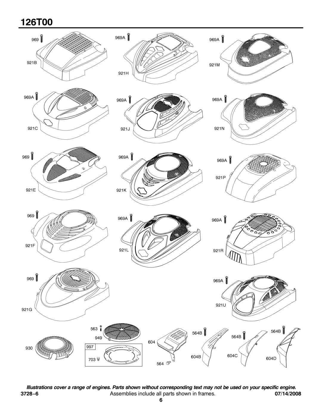 Snapper 126T00 service manual 969 