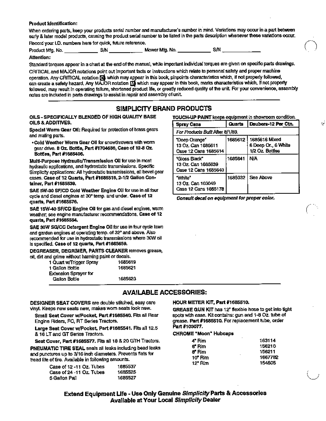 Snapper 12RTG Series manual 
