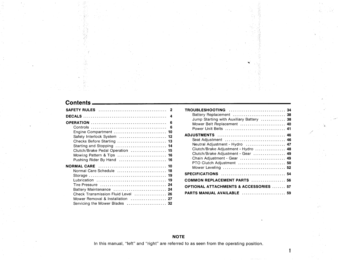 Snapper 1300 Series manual 