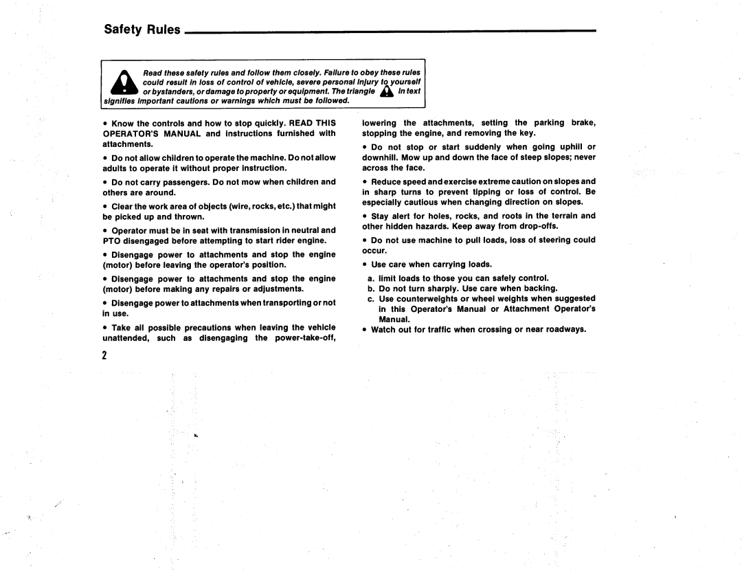 Snapper 1300 Series manual 
