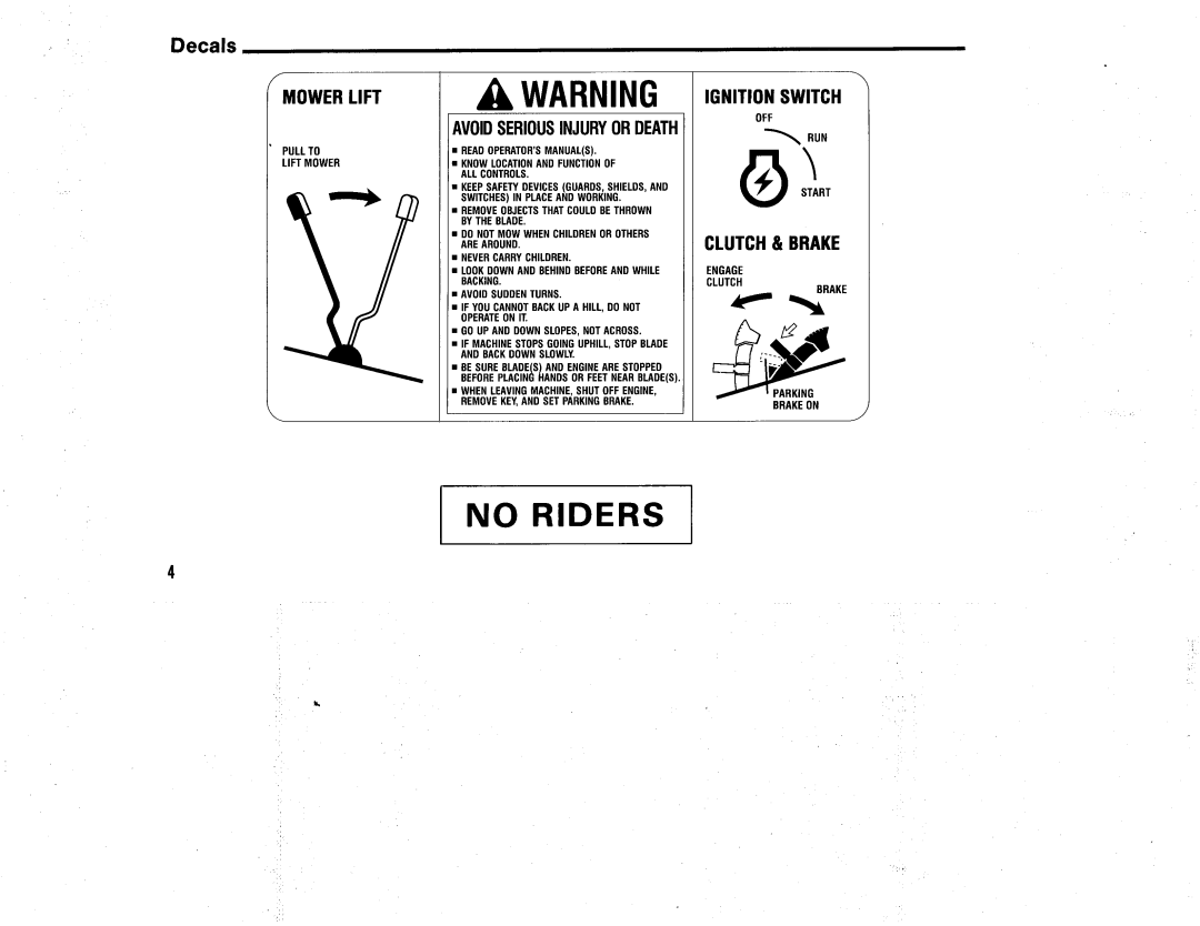 Snapper 1300 Series manual 