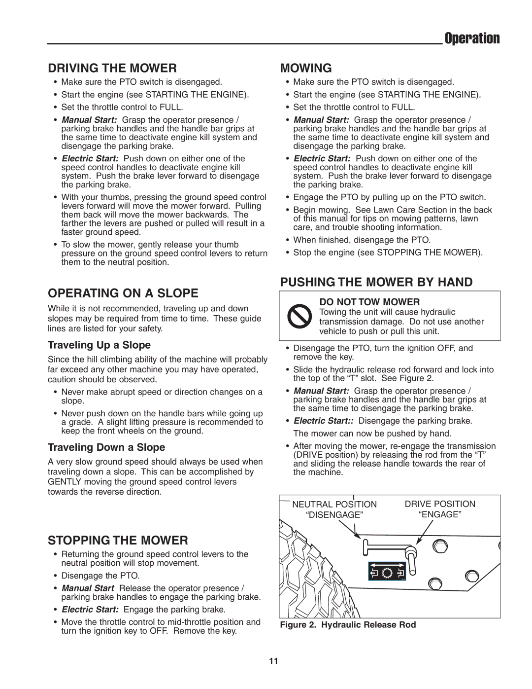 Snapper 13HP manual Operation 