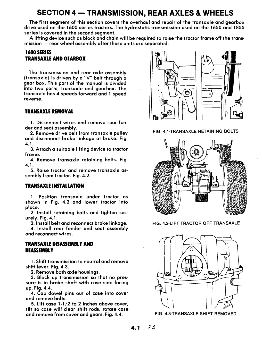 Snapper 1600, 1650, 1855 Series manual 